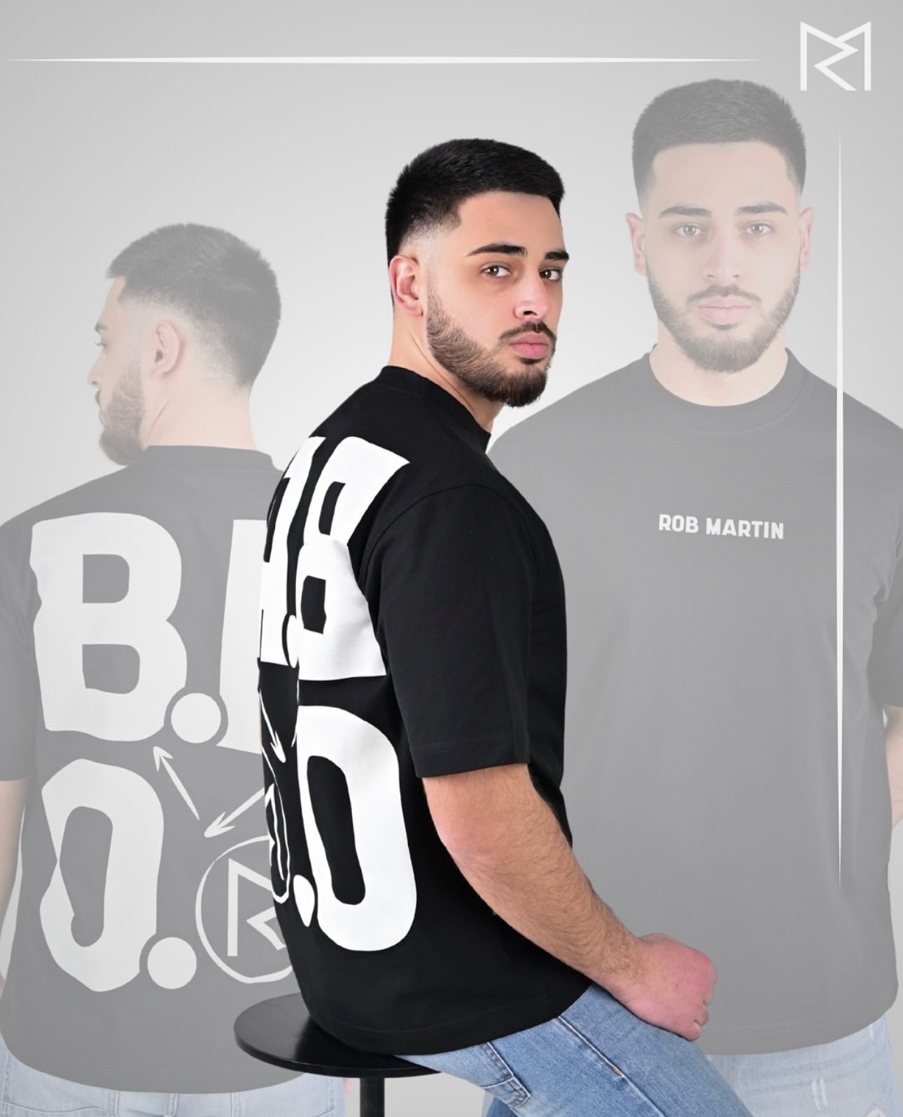 B.R.O. Collection T-Shirt Black-white lettering