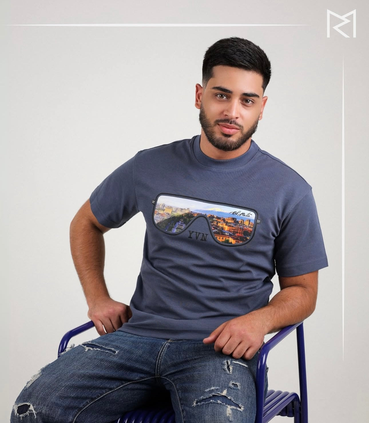 YVN | Thru Our Glasses Tee Blue Color