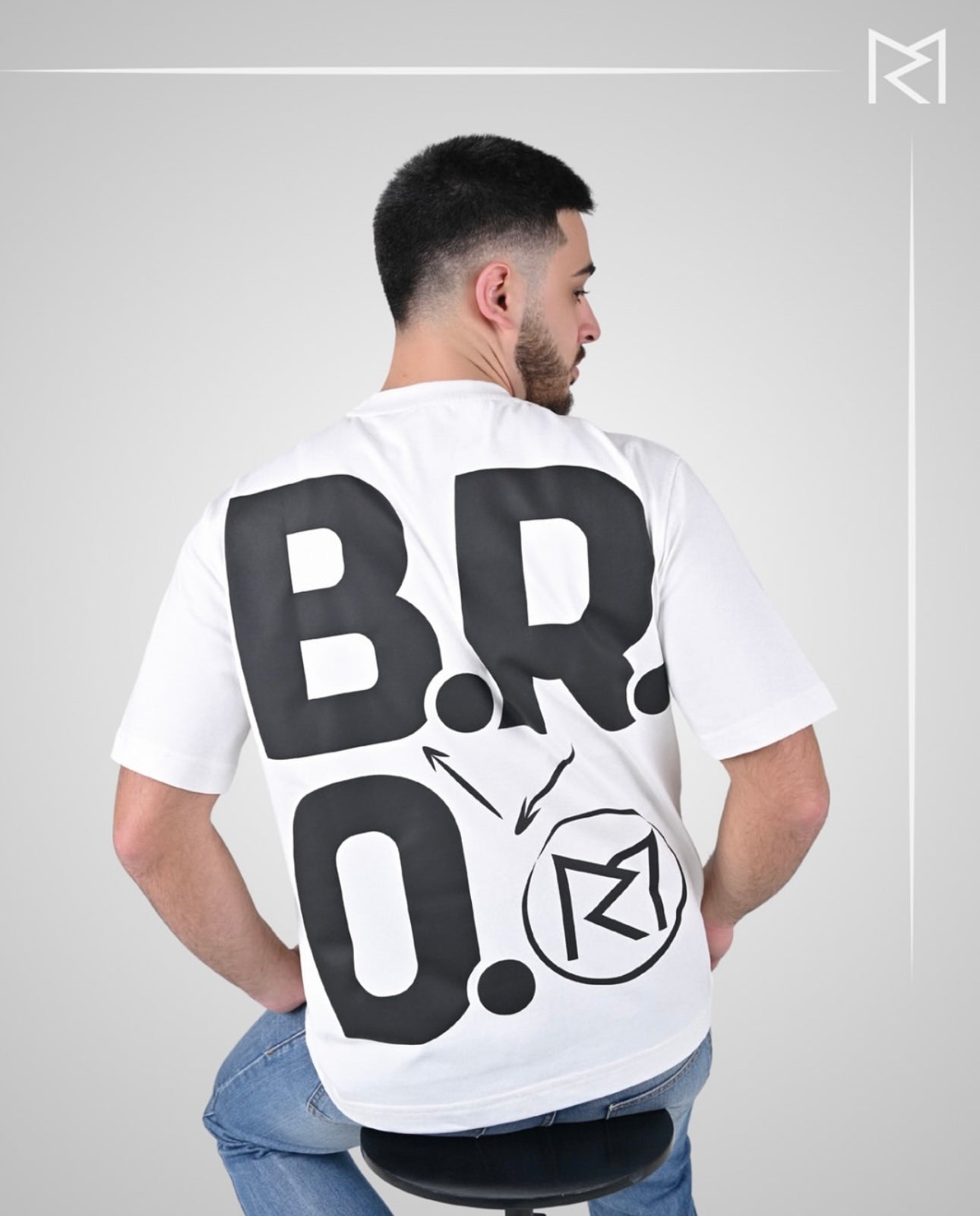 B.R.O. Collection T-Shirt White-black lettering