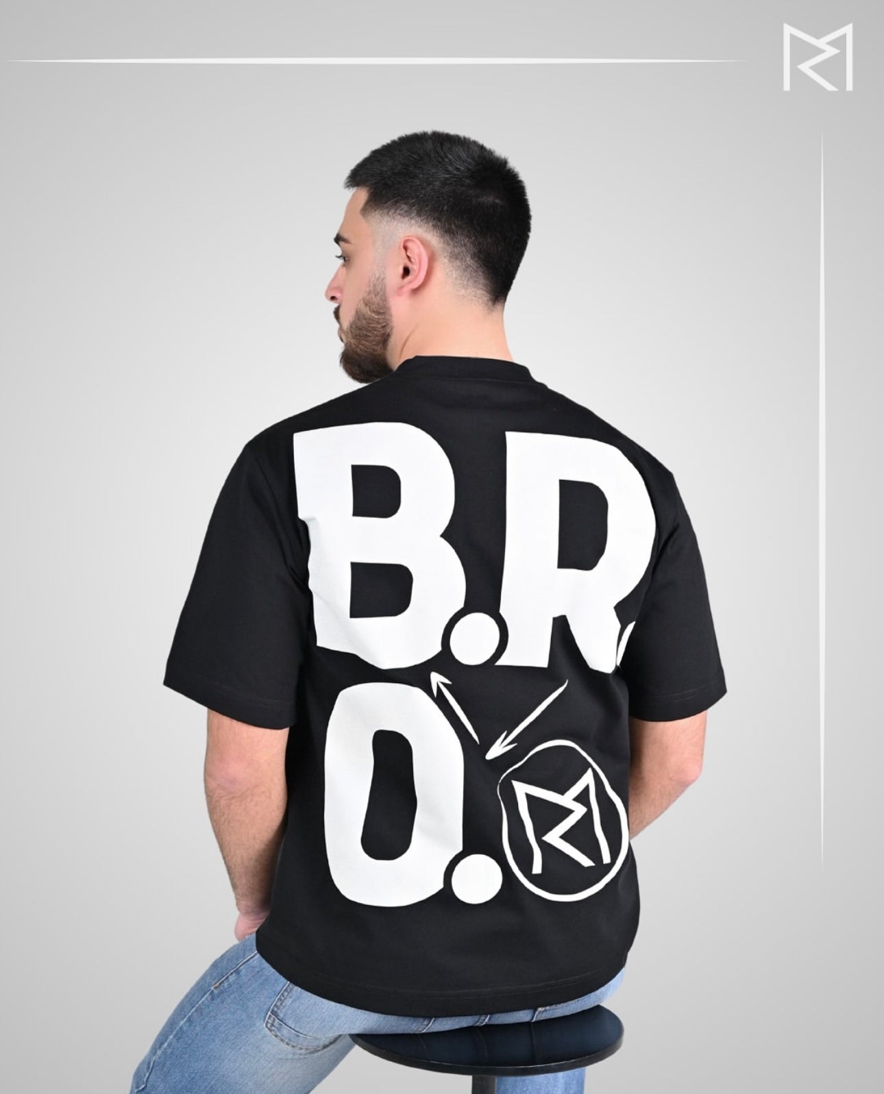 B.R.O. Collection T-Shirt Black-white lettering