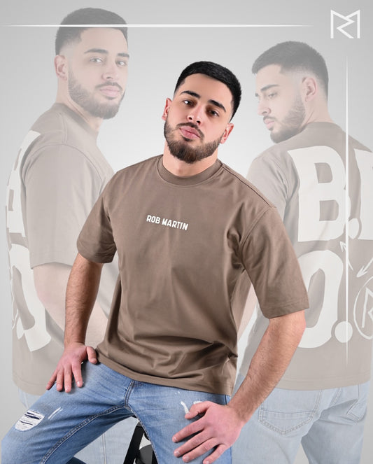 B.R.O. Collection T-Shirt Earthy Brown-white lettering