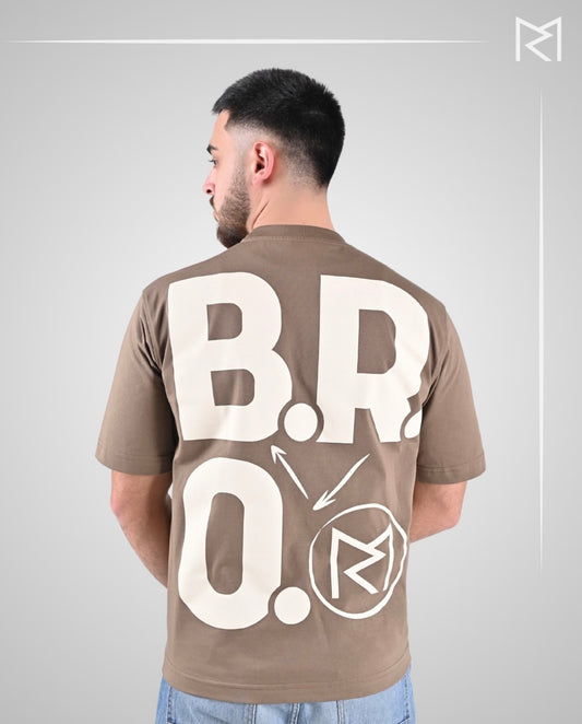 B.R.O. Collection T-Shirt Earthy Brown-white lettering