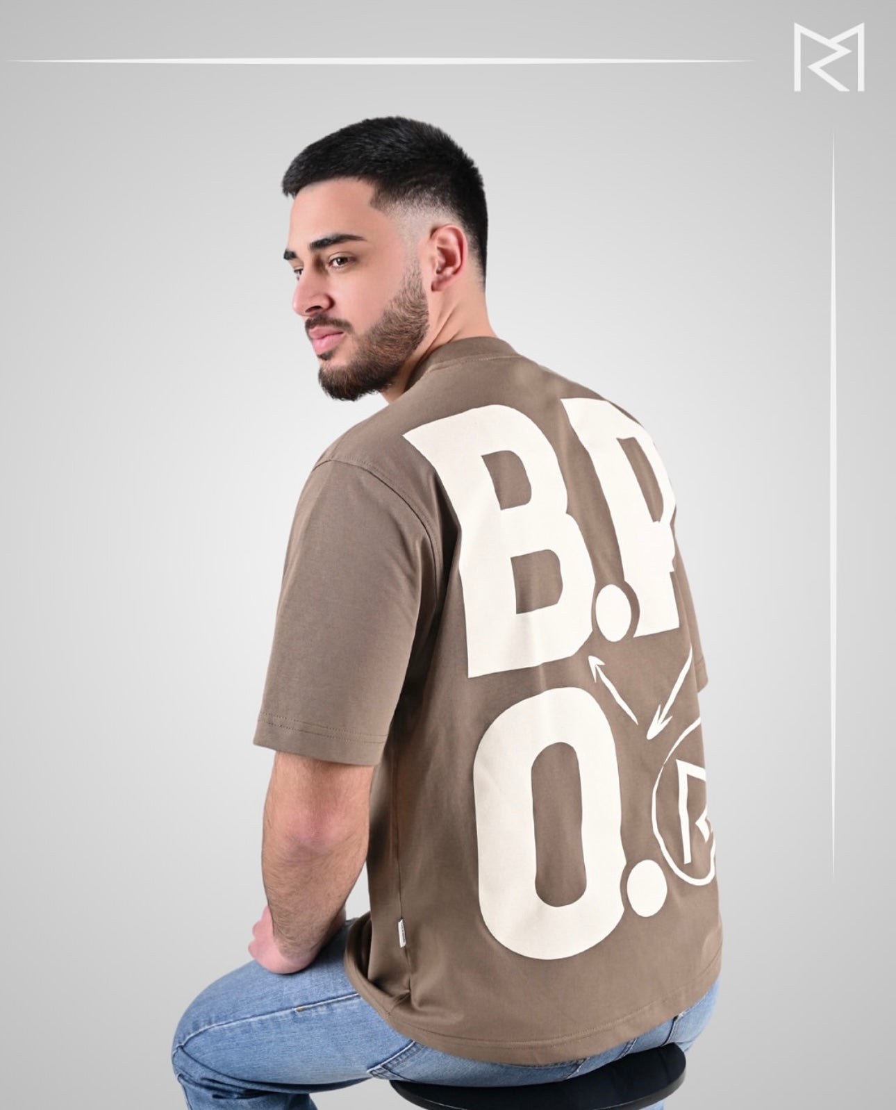 B.R.O. Collection T-Shirt Earthy Brown-white lettering