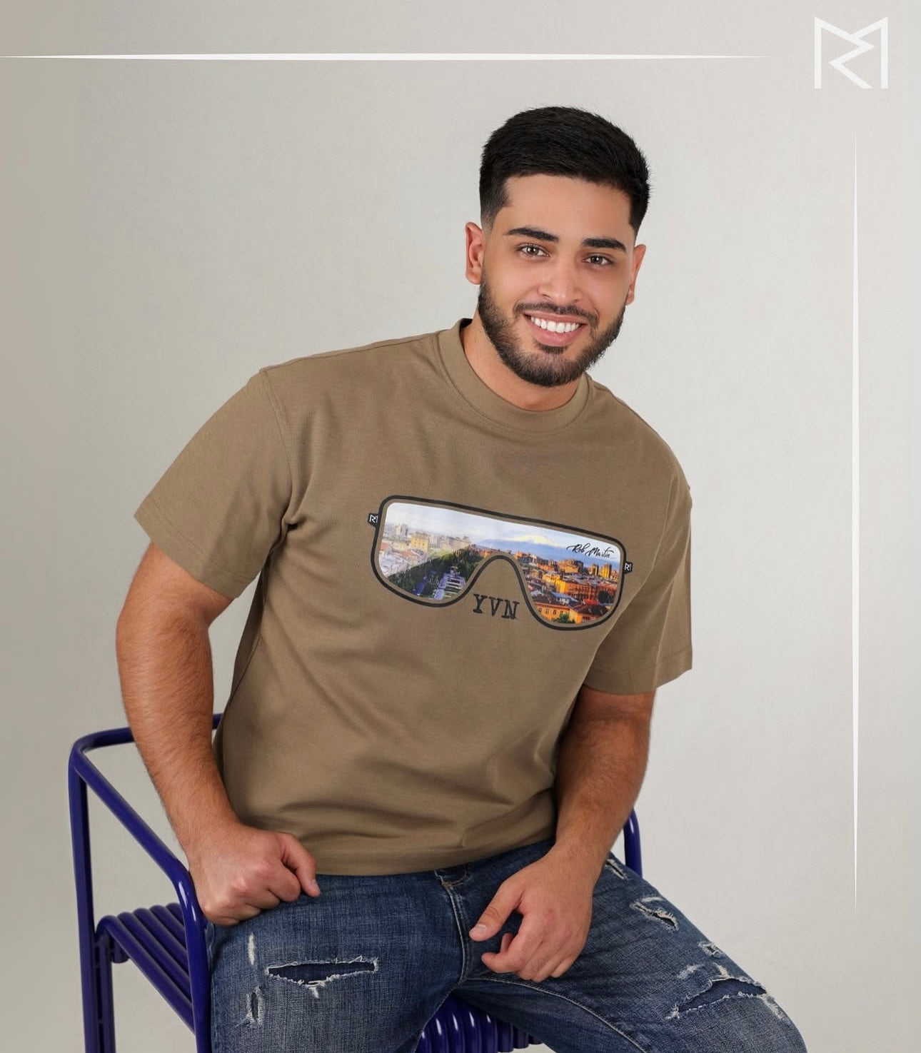 YVN | Thru Our Glasses Tee Brown Color
