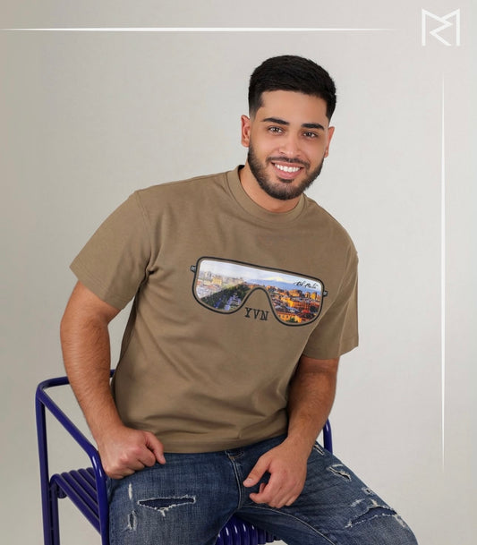 YVN | Thru Our Glasses Tee Brown Color