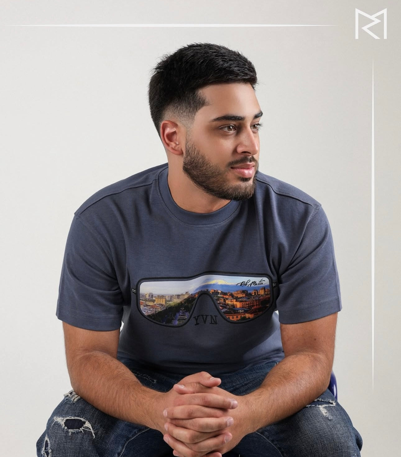 YVN | Thru Our Glasses Tee Blue Color